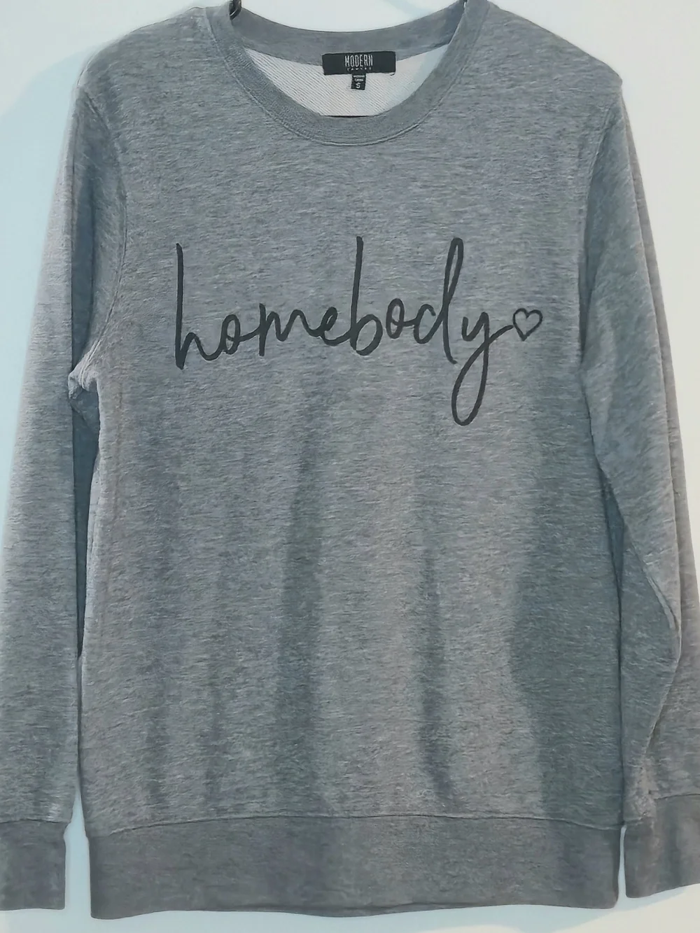 Womems Homebody Crewneck Sweatshirt - Light Gray Size Small